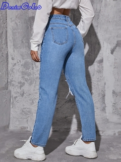 Calça cintura alta rasgado - comprar online