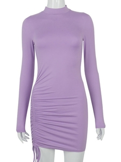 Vestido gola alta Manga longa - Toda Bela