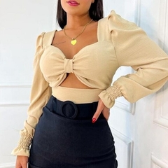 Saia curta bengaline feminina com cinto - comprar online