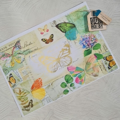 Papel decoupage metalizado A4 023