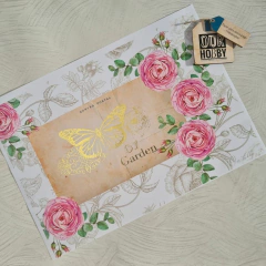 Papel decoupage metalizado A4 028