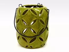 Portavela Cerámica Verde - comprar online