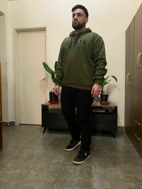 Buzo brooklyn frizado VERDE MILITAR - comprar online