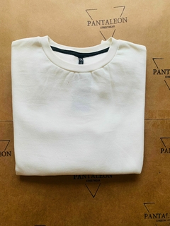 Buzo cuello redondo frisado BLANCO - tienda online