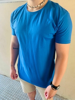 Remera Pantaleon clasica lisa AZUL FRANCIA - comprar online