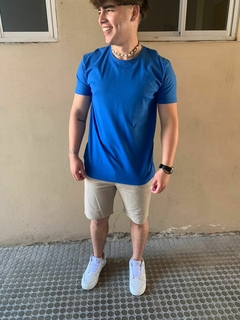 Remera Pantaleon clasica lisa AZUL FRANCIA en internet