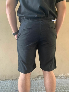 BERMUDA DE LINO MICHIGAN NEGRA - tienda online