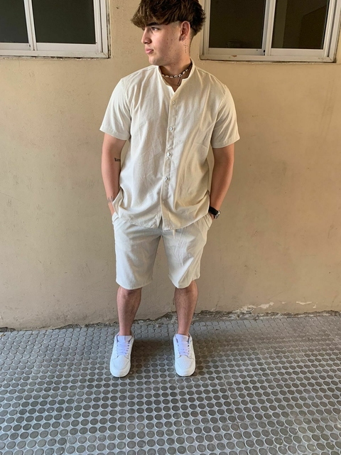 BERMUDA DE LINO MICHIGAN BEIGE