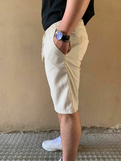 BERMUDA DE LINO MICHIGAN BEIGE - Pantaleon streetwear