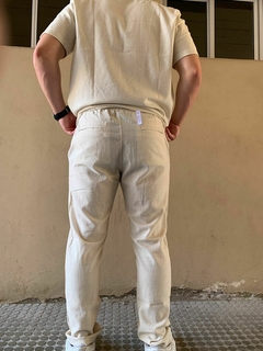 PANTALÓN LINO MICHIGAN BEIGE - tienda online