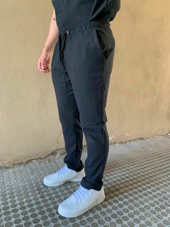 PANTALÓN LINO MICHIGAN NEGRO - comprar online