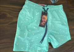 SHORT DE BAÑO SWIM CELESTE CON LUNARES (Talle M, XXL) - tienda online