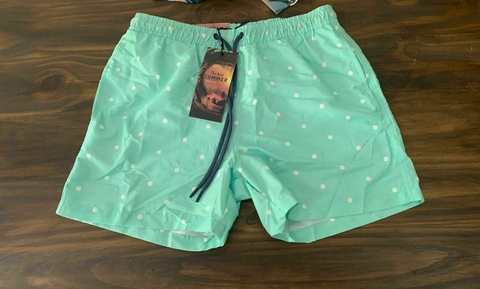 SHORT DE BAÑO SWIM CELESTE CON LUNARES (Talle M, XXL) - comprar online