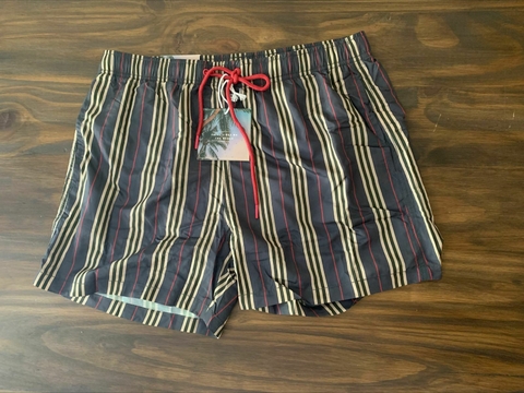 SHORT DE BAÑO SWIM NEGRO RALLADO (Talle L) - comprar online