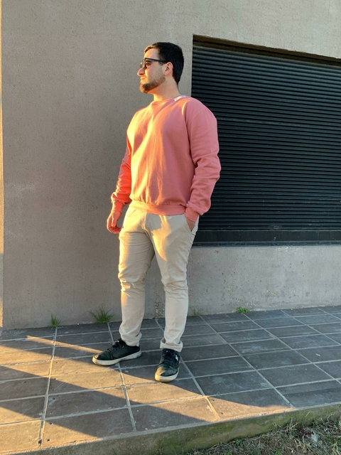 Buzo cuello redondo frisado Rosa - comprar online