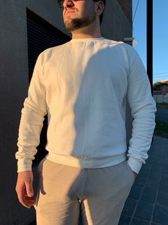 Buzo cuello redondo frisado Blanco en internet