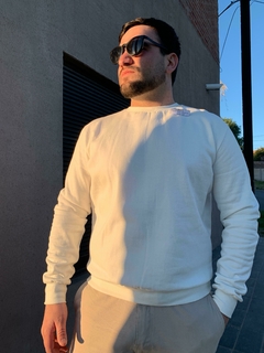 Buzo cuello redondo frisado Blanco - Pantaleon streetwear