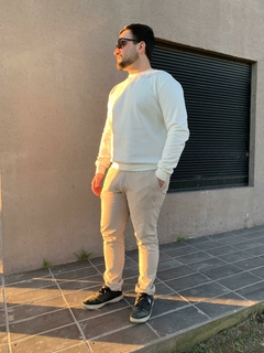 Buzo cuello redondo frisado Blanco - tienda online
