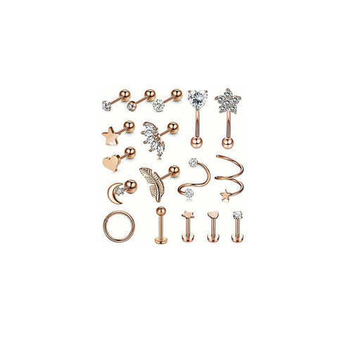 Colección de 17 Piezas: color oro rosa