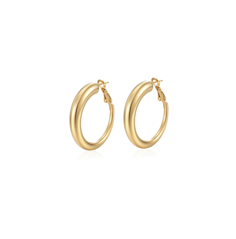 Aretes argolla delgada
