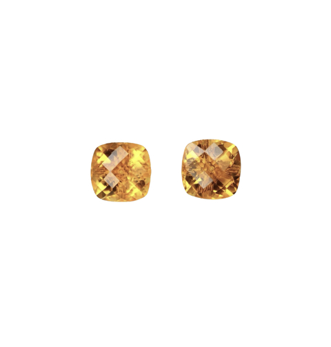 Aretes de Oro Italiano 18k con Citrinos Brasileños