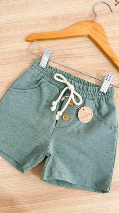 Bermuda Infantil em Linho - Cor Verde