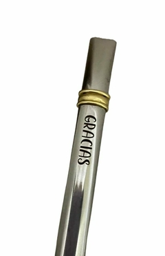 BOMBILLA CHATA DE ACERO - PERSONALIZADA en internet