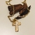 Colar Piastrine média 60cm c/ crucifixo vazado banho ouro 18k (MASC1079) - comprar online