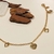Pulseira 18cm 5 Corações imagem Gatinho banho ouro 18k (PUL1126)