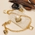 Pulseira 18cm 5 Corações imagem Gatinho banho ouro 18k (PUL1126) - comprar online