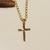 Colar Grumet Fino 60cm c/ crucifixo banho ouro 18k (MASC1074) - comprar online