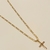 Colar Piastrine 60cm c/ crucifixo vazado banho ouro 18k (MASC1075)