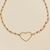 Choker Coração vazado c/ pérolas e bolinhas banho ouro 18k (CK1052) - comprar online