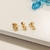Trio de Brincos Coração Frisado banho ouro 18k (TRIO1199)