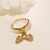 Anel Pingente Duas Meninas com Micro Zircônias cravejadas banho ouro 18k (AN1147)