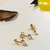 Trio de Brincos Ponto de luz Retangular banho ouro 18k (TRIO1205) - comprar online
