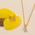 Conjunto Colar singapura 45cm c/ pingente Ponto de Luz + Brincos Ponto de Luz em zircônia banho Ouro 18k(CJ1090)