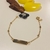 Pulseira infantil 14cm plaquinha e bolinhas banho ouro 18k (PUL1091i)
