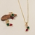 Conjunto de colar e brinco Ear Cuff em zircônia banho ouro 18k (CJ1060)