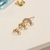 Trio de Brincos Meia Lua cravejado em Micro Zircônias banho ouro 18k (TRIO1198)