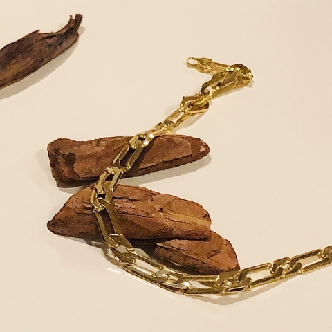 Pulseira Piastrine 3,5mm banho ouro 18k (MASC1119)