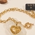 Pulseira Elo Português 18cm c/ coração em micro zircônias cravajadas banho ouro 18k (PUL1123) - comprar online