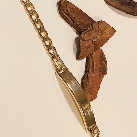 Pulseira Grumet c/ Placa 6mm banho ouro 18k (MASC1116)