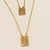 Escapulário 65cm Sagrado Coração de Jesus c/ Virgem Maria banho ouro 18k (ESC1035)