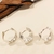 Trio de Brincos Argolas Articuladas 2 faces lisas banho prata (TRIO1222) - comprar online