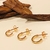Trio de Brincos Argolas Trabalhadas banho ouro 18k (TRIO1223) - comprar online