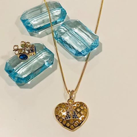 Conjunto Nossa Senhora Aparecida banho ouro 18k (CJ1055)