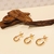 Trio de Brincos Argolas Trabalhadas banho ouro 18k (TRIO1223)