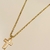 Colar Piastrine média 60cm c/ crucifixo vazado banho ouro 18k (MASC1079)
