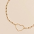 Choker Coração vazado c/ pérolas e bolinhas banho ouro 18k (CK1052)